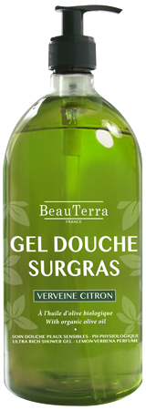 Beauterra gel douche 3 en 1 verveine citron flacon pompe